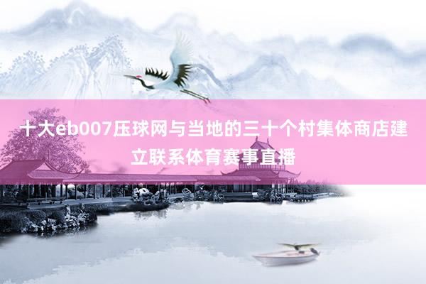 十大eb007压球网与当地的三十个村集体商店建立联系体育赛事直播