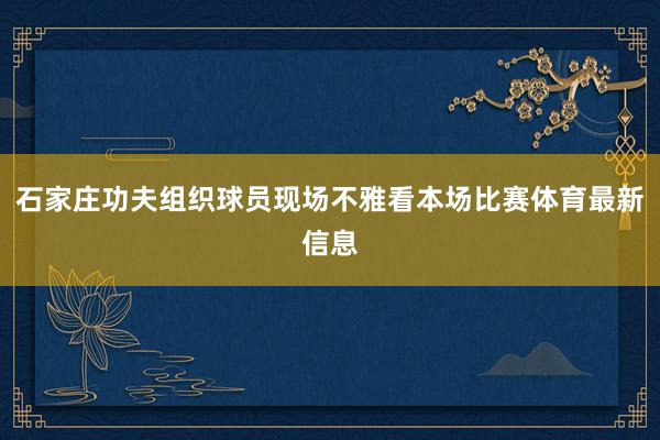 石家庄功夫组织球员现场不雅看本场比赛体育最新信息