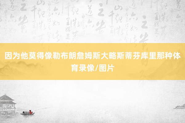 因为他莫得像勒布朗詹姆斯大略斯蒂芬库里那种体育录像/图片